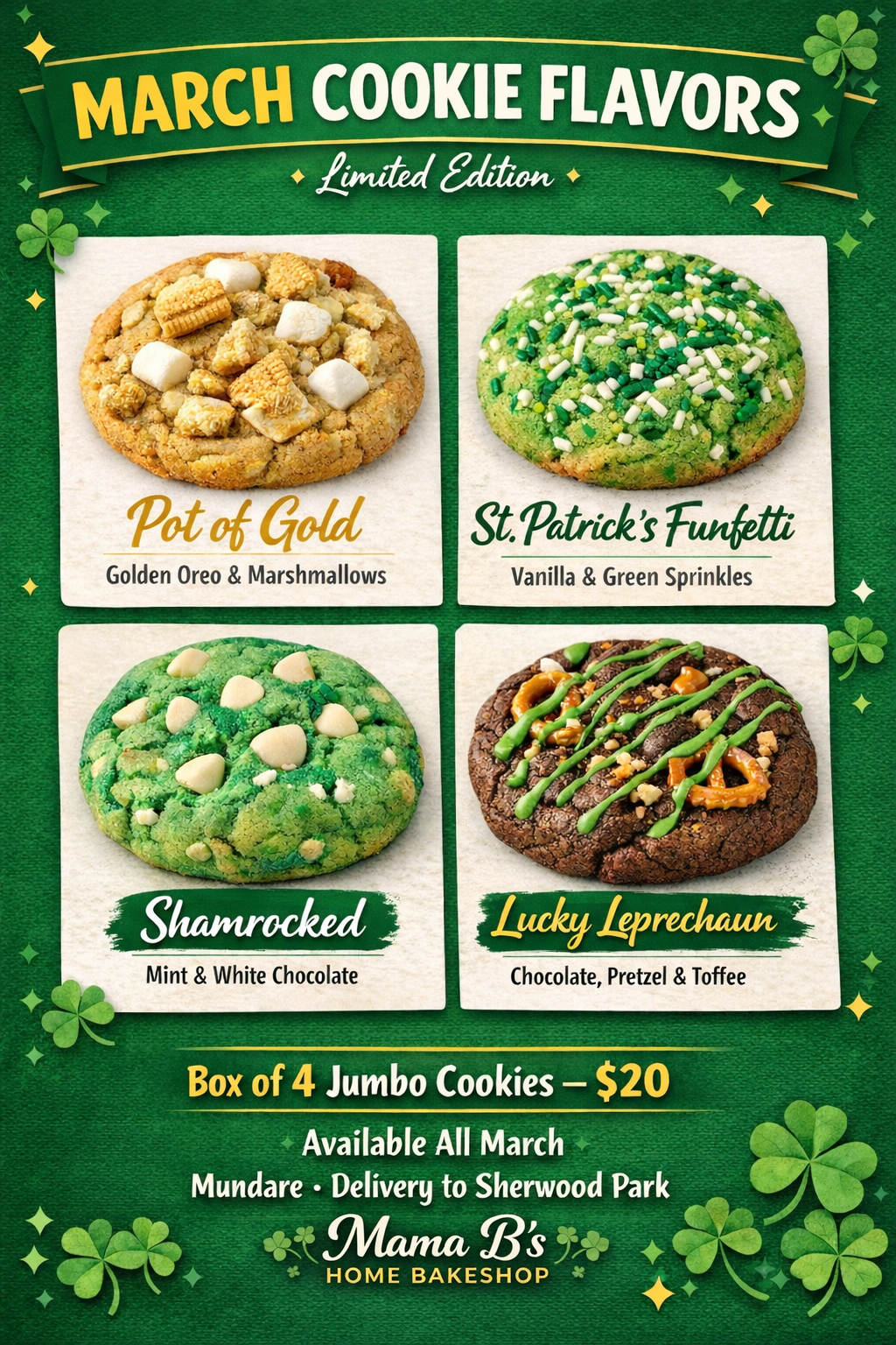 March Cookie Flavors - St. Patrick's Day Edition